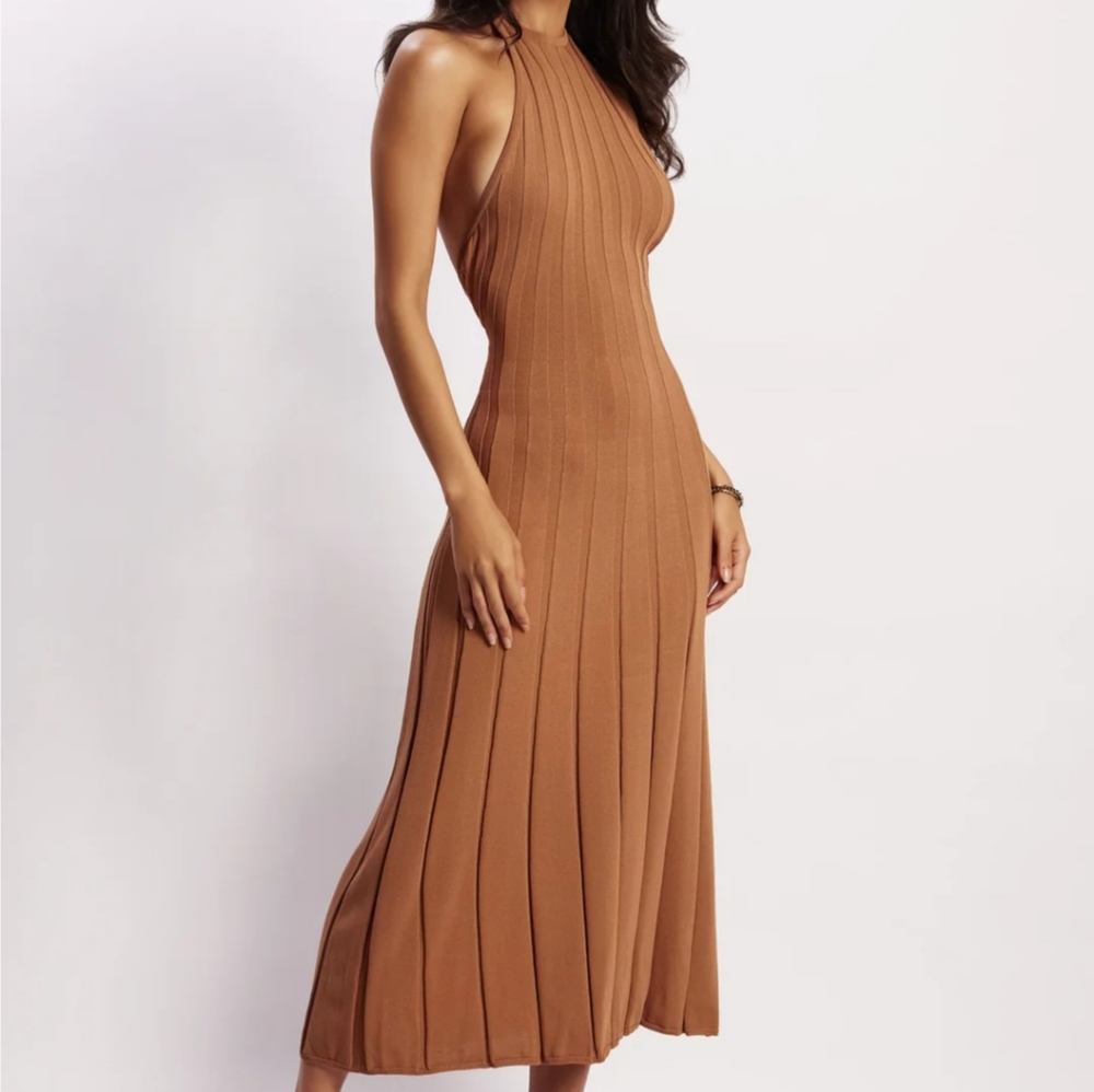 Halter neck midi dress